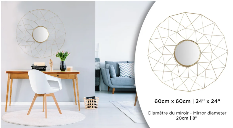 Miroir Geo Gold rond