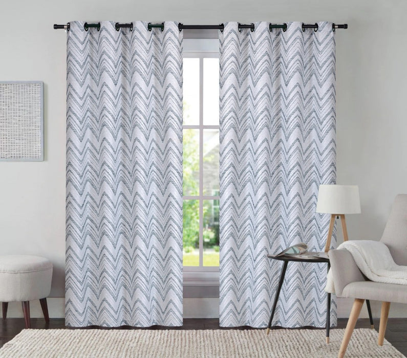 Karina 2pk Grommet Panel 52x84 Blue Chevron